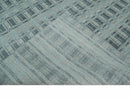 Hand Made 8x10 Modern Stripes Beige, Gray and Silver Scandinavian Blended Wool Flatwoven Area Rug | KE22