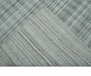 Hand Made 8x10 Modern Stripes Charcoal And Gray Blended Wool  Area Rug