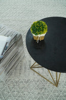 Modern Geometrical White Dhurrie Wool Area Rug