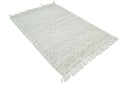 Modern Geometrical White Dhurrie Wool Area Rug