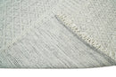 Modern Geometrical White Dhurrie Wool Area Rug
