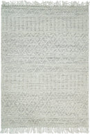 Modern Geometrical White Dhurrie Wool Area Rug