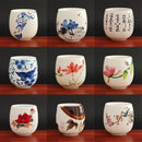 Hand-painted floral white porcelain kung fu tea cup dining room