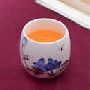 Hand-painted floral white porcelain kung fu tea cup dining room