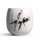 Hand-painted floral white porcelain kung fu tea cup dining room