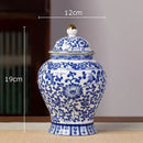 Hand-painted floral white porcelain tea canister kitchen storage jar