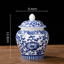 Hand-painted floral white porcelain tea canister kitchen storage jar