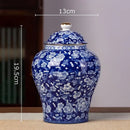 Hand-painted floral white porcelain tea canister kitchen storage jar