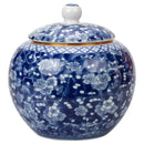Hand-painted floral white porcelain tea canister kitchen storage jar