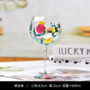 Hand-painted floral wine goblet dining room crystal glass
