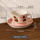 Hand-painted flowers pattern ceramic cup and saucer set – dining room