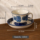 Hand-painted flowers pattern ceramic cup and saucer set – dining room