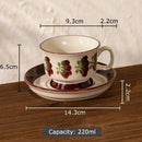 Hand-painted flowers pattern ceramic cup and saucer set – dining room