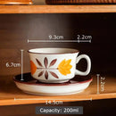 Hand-painted flowers pattern ceramic cup and saucer set – dining room