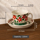 Hand-painted flowers pattern ceramic cup and saucer set – dining room