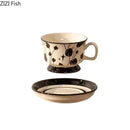 Hand-painted flowers pattern ceramic cup and saucer set – dining room