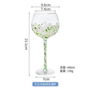 Hand painted glass goblet set pink & yellow floral dining room decor