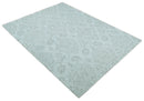 Contemporary Hand Tufted Silver and Blue Modern Wool Area Rug
