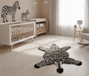 Hand Tufted Animal Zebra Black 3x5 Wool Area Rug