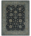 Hand Tufted Black and Silver 8x10 Modern Oushak Rug, Kids, Living Room and Bedroom Rug | TRD6501810S