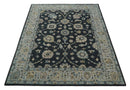 Hand Tufted Black and Silver Modern Turkish Oushak Multi size wool Area Rug, Kids, Living Room and Bedroom Rug