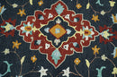 Hand Tufted Black, Rust and Beige Persian Style Antique Oriental Wool Area Rug