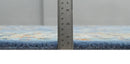 Modern Oushak Blue and Beige Hand Tufted Wool Area Rug