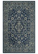 Hand Tufted Blue, Beige and Ivory 5x8 Heriz Serapi style Rug, Kids, Living Room and Bedroom Rug | TRD644158S