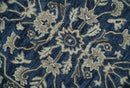Hand Tufted Blue, Beige and Ivory 5x8 Heriz Serapi style Rug, Kids, Living Room and Bedroom Rug | TRD644158S