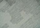 Hand Tufted Ivory, Silver and Blue Modern Abstract Custom Made wool Rug