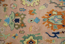 Hand Tufted Pink Peach and Gold Modern Colorful Oushak Rug