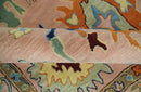Hand Tufted Pink Peach and Gold Modern Colorful Oushak Rug