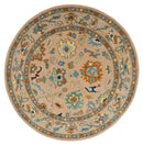 Hand Tufted Pink Peach and Gold Modern Colorful Oushak Rug