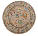 Hand Tufted Pink Peach and Gold Modern Colorful Oushak Rug