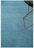 Hand Tufted Solid Plane Light Blue Woolen 8x10 wool Area Rug
