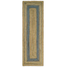 Hand Woven Natural Fiber Blue and Brown Natural Jute Rug