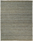 Hand Woven Natural Fiber Jute and Wool Silver and Brown Rug