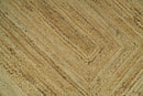 Hand Woven Natural Fiber White and Brown Natural Jute Rug