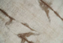 5x8 Hand Woven Beige and Brown Modern Floral Art Silk Rug