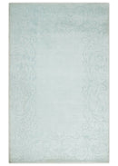 2.6x10 and 5x8 Hand Woven and Carved Silver and Gray Floral Art Silk Rug