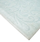 2.6x10 and 5x8 Hand Woven and Carved Silver and Gray Floral Art Silk Rug