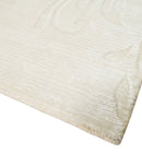 4x6 Hand Woven Silver and Ivory Modern Floral Art Silk Rug