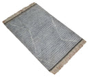 Hand Woven Blue and White  2x3 Trellis Moroccan Rug Made with Fine Wool | TRDCP79523