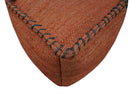 Hand Woven Boho Farmhouse Rust Jute Pouf