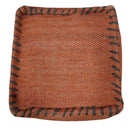 Hand Woven Boho Farmhouse Rust Jute Pouf