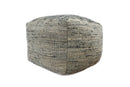 Hand Woven Boho Natural Large Black and Beige Jute Pouf