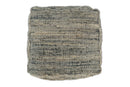 Hand Woven Boho Natural Large Black and Beige Jute Pouf