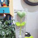 Hand woven love heart yarn crochet flower bouquet bedroom decor