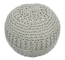 Hand Woven Macrame Beige Pouf Ottoman- Footstool, Chair or Footrest | TRD112