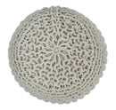 Hand Woven Macrame Beige Pouf Ottoman- Footstool, Chair or Footrest | TRD112
